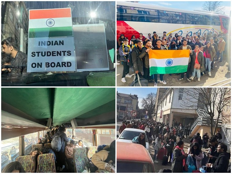 India Flag Helps Indian, Pak, Turkey Students Flee Ukraine