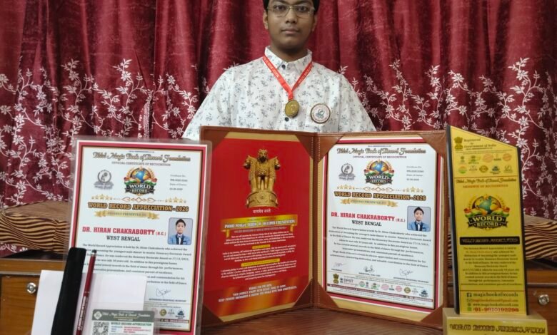 to Hiran Chakraborty West Bengal by Magic Book of Record